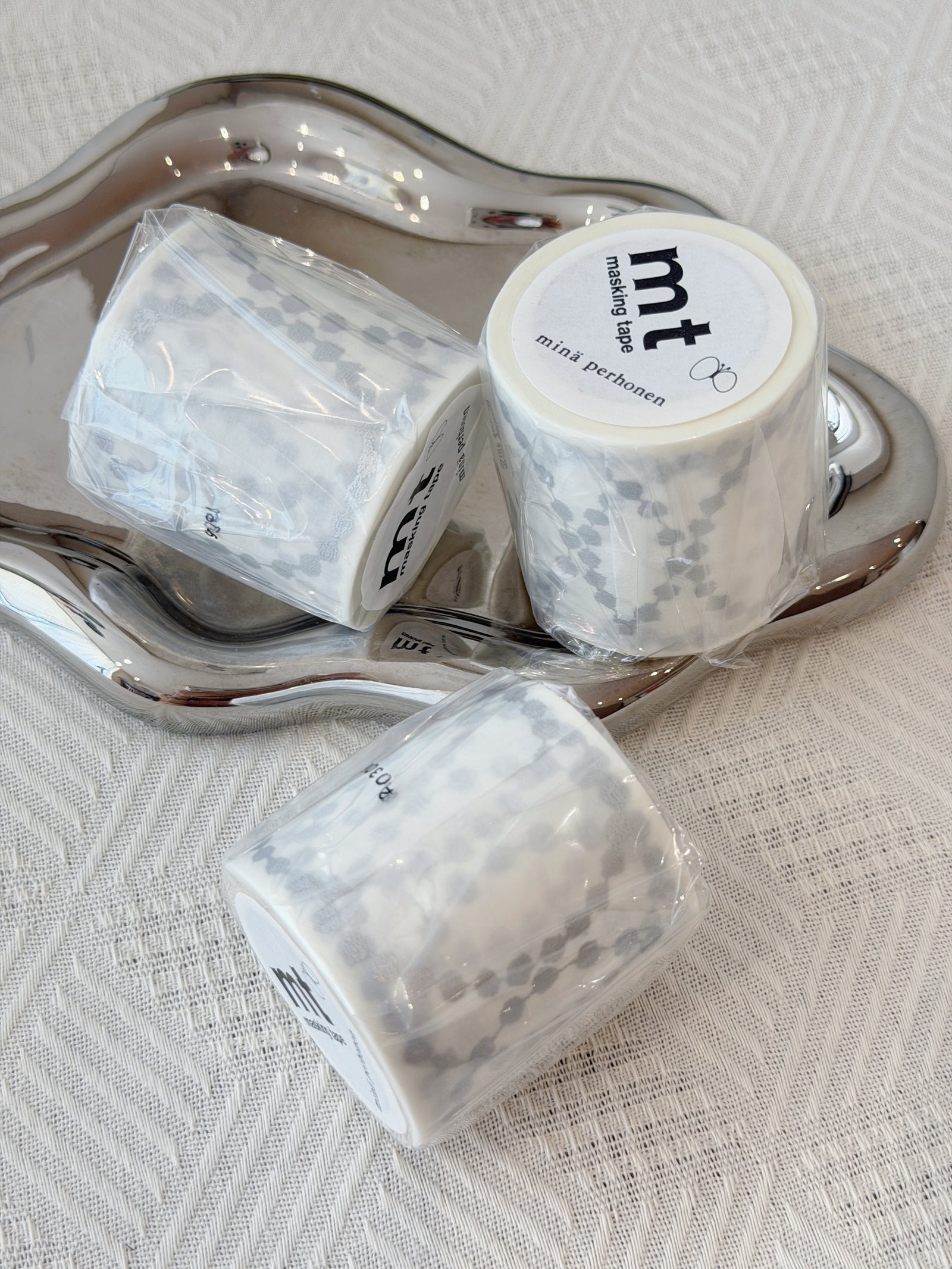 mt x mina perhonen - Washi Tape - Tambourine Grande Silver - 48mm × 10m