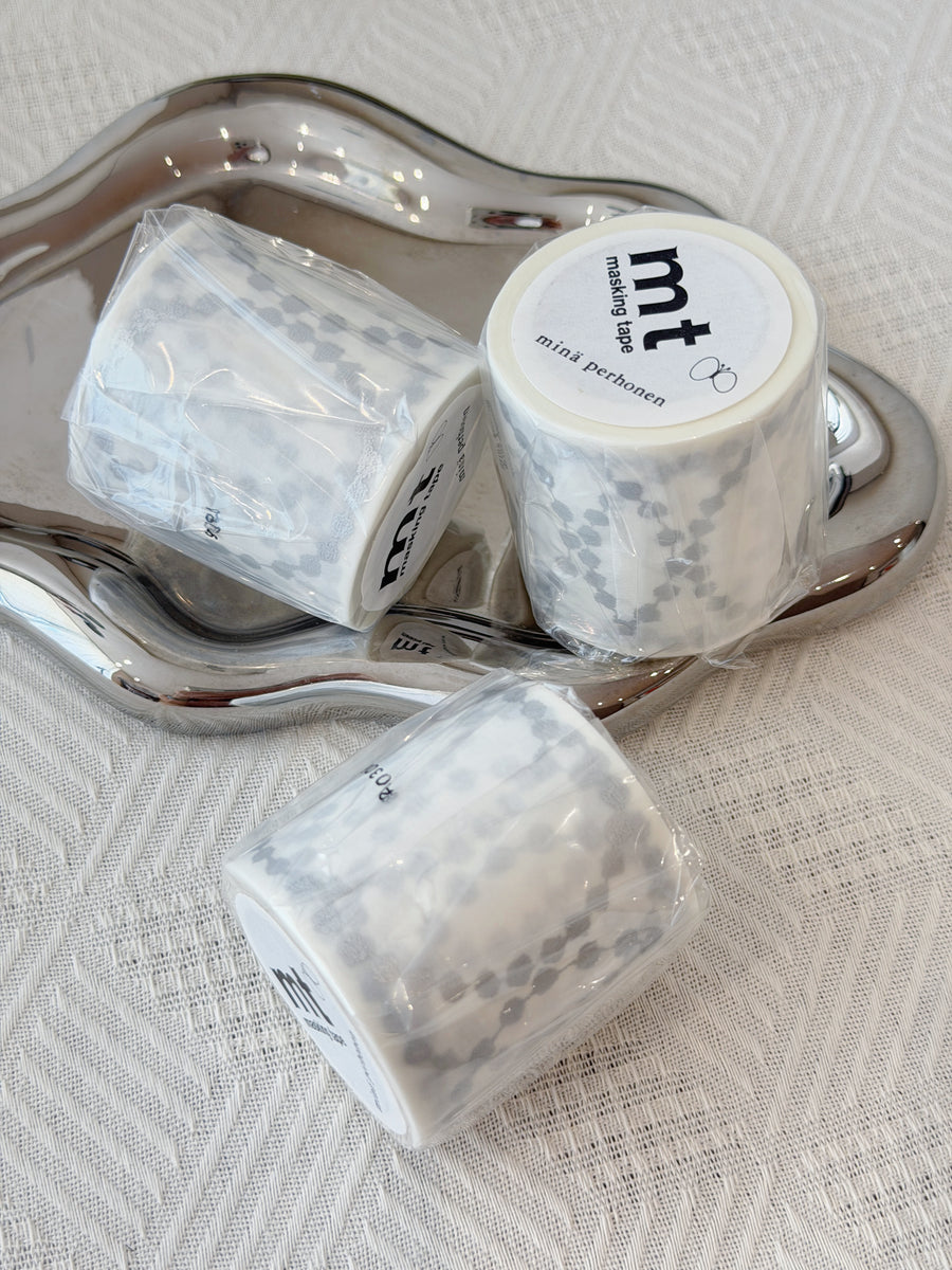 mt x mina perhonen - Washi Tape - Tambourine Grande Silver - 48mm × 10m