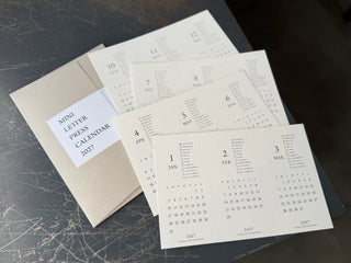 OEDA LETTERPRESS - Mini Letterpress Calendar 2027
