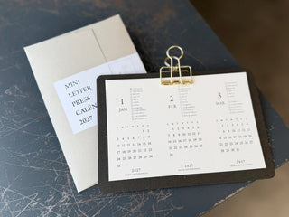 OEDA LETTERPRESS - Mini Letterpress Calendar 2027