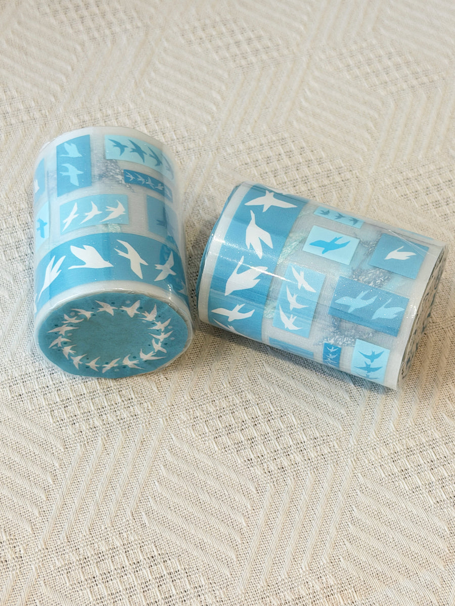 Equal Blue - PET Tape - Stray Birds - 60mm × 5m