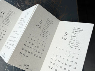 OEDA LETTERPRESS - Mini Letterpress Calendar 2027