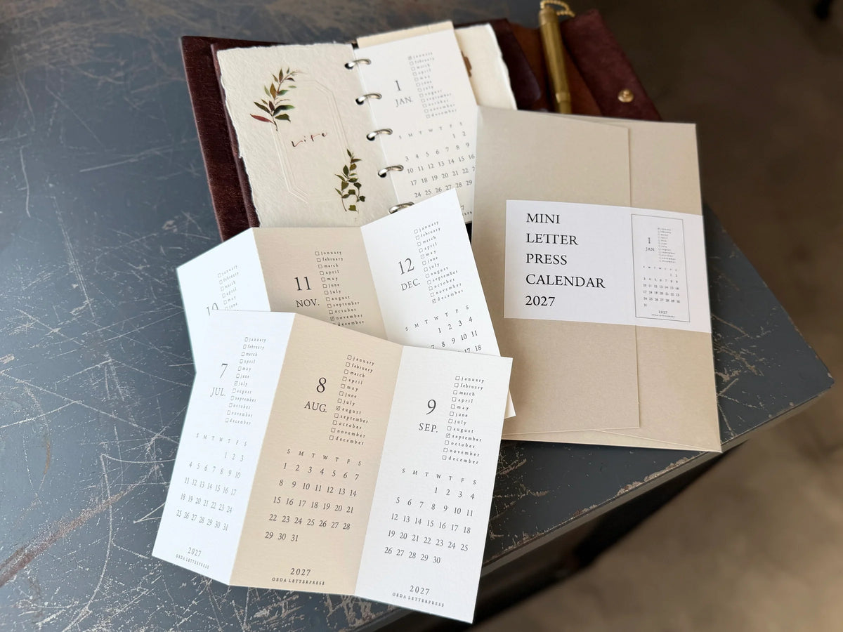 OEDA LETTERPRESS - Mini Letterpress Calendar 2027