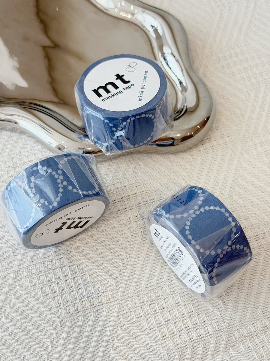 mt x mina perhonen - Washi Tape - Tambourine Navy - 25mm × 10m