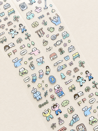 TwentyTwo - Sticker Tape - Cat & Koala - 1 Roll