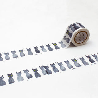 mt x mina perhonen - Washi Tape - Kuro neko Black Cat - 35mm × 10m