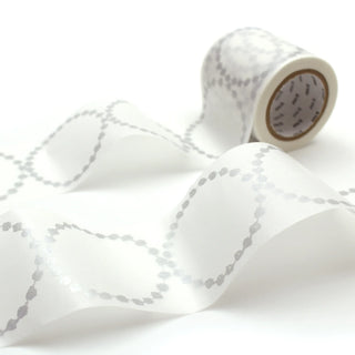 mt x mina perhonen - Washi Tape - Tambourine Grande Silver - 48mm × 10m