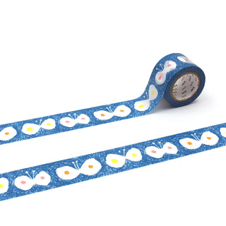 mt x mina perhonen - Washi Tape - Hana Hane Blue - 30mm × 10m