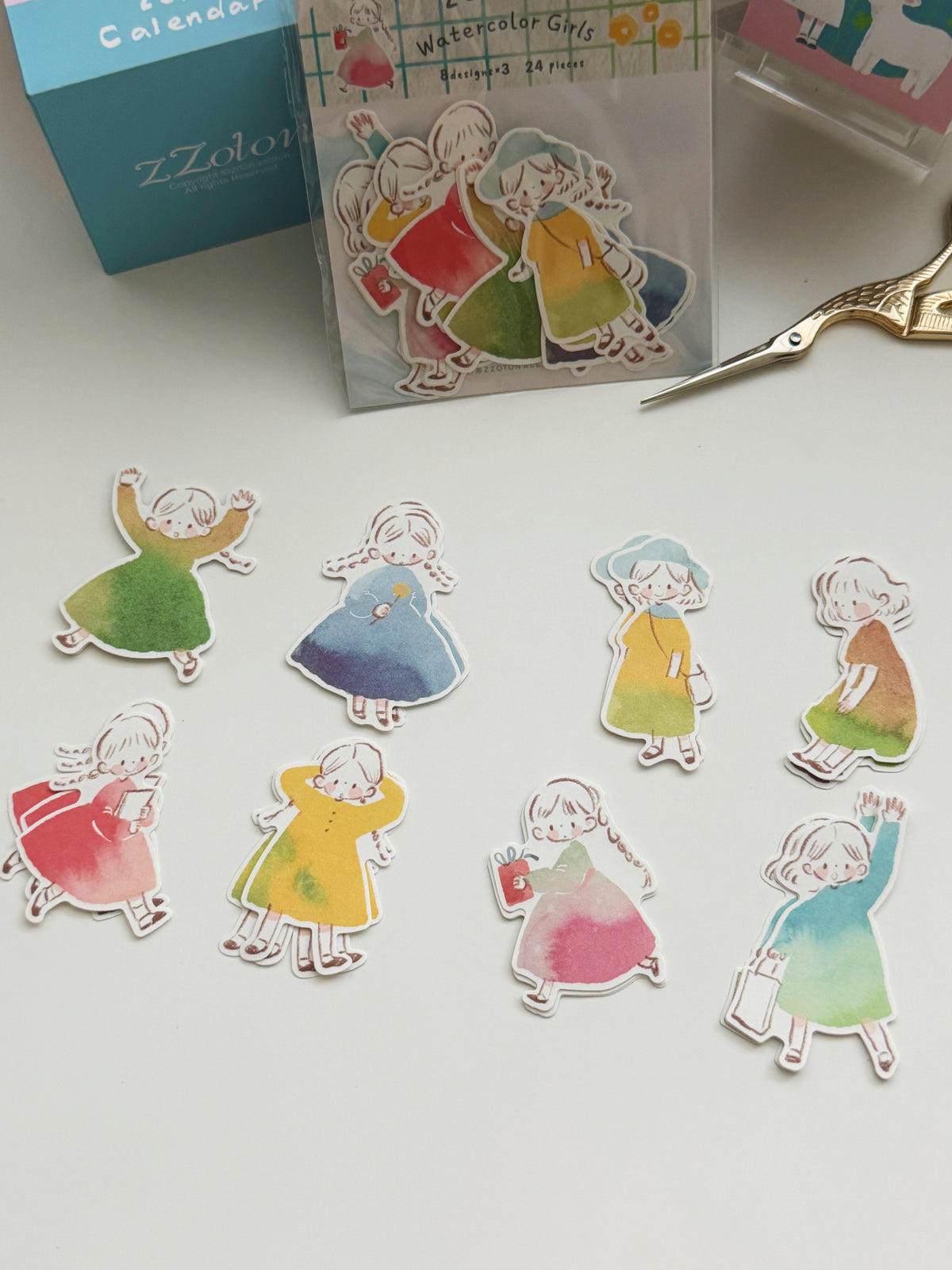 ZZOTON Molinta Watercolour Girl Sticker Pack