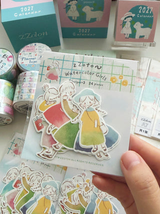 ZZOTON Molinta Watercolour Girl Sticker Pack