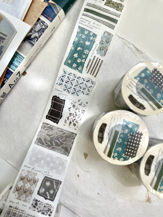 Pion - Washi Tape - Floral fabric - 50mm × 10m