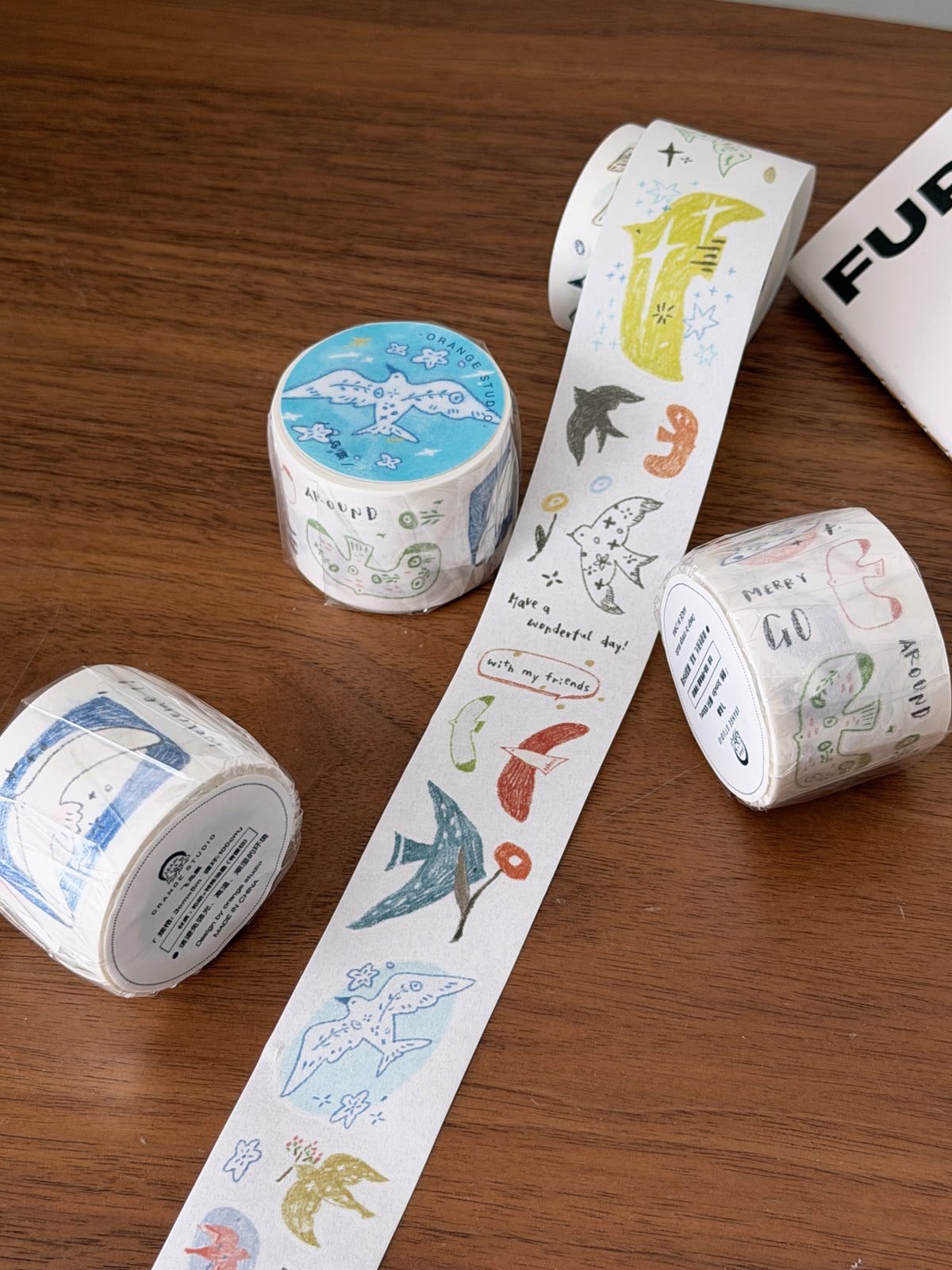 Orange Studio - Stickers Washi Tape - Flying Birds