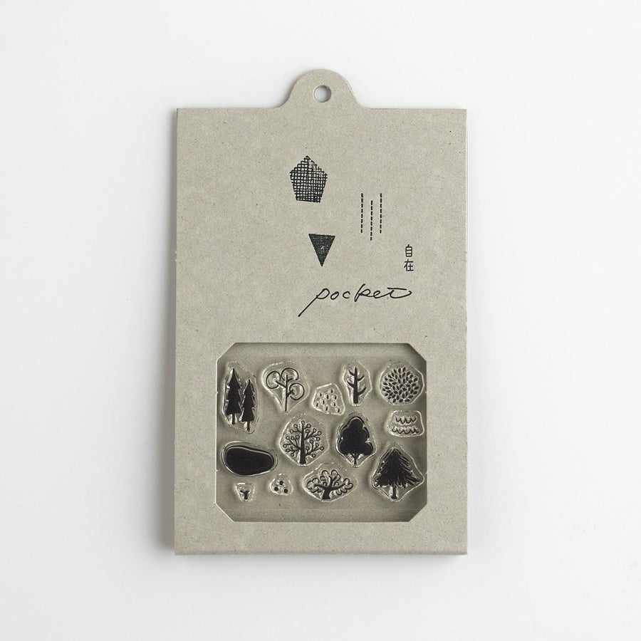 mizushima JIZAI Clear Stamp POCKET - Trees 02