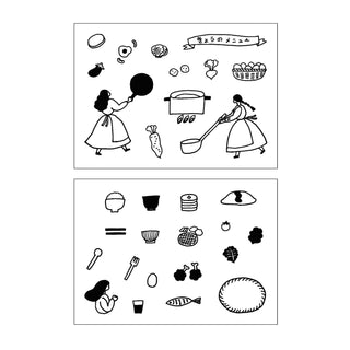 mizushima x necktie - JIZAI Clear Stamp BOX Motif Set - Everyday Meals