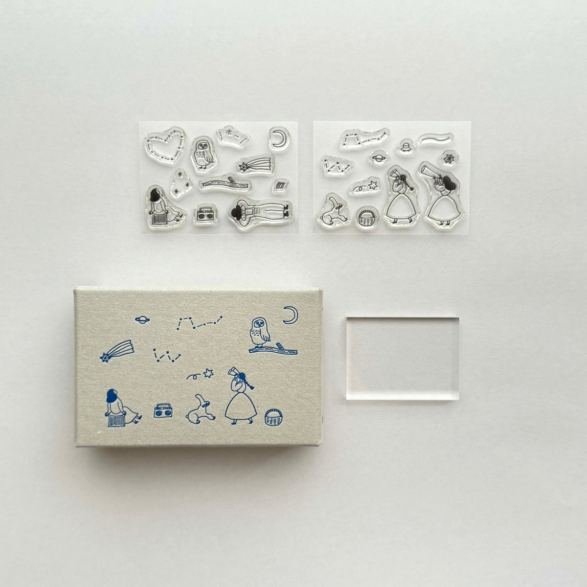 mizushima x necktie - JIZAI Clear Stamp BOX Motif Set - Searching for Stars