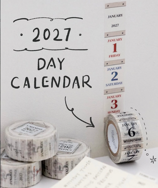 Rolledpaint - 2027 365 Day Calendar - Easy-Tear Washi Tape