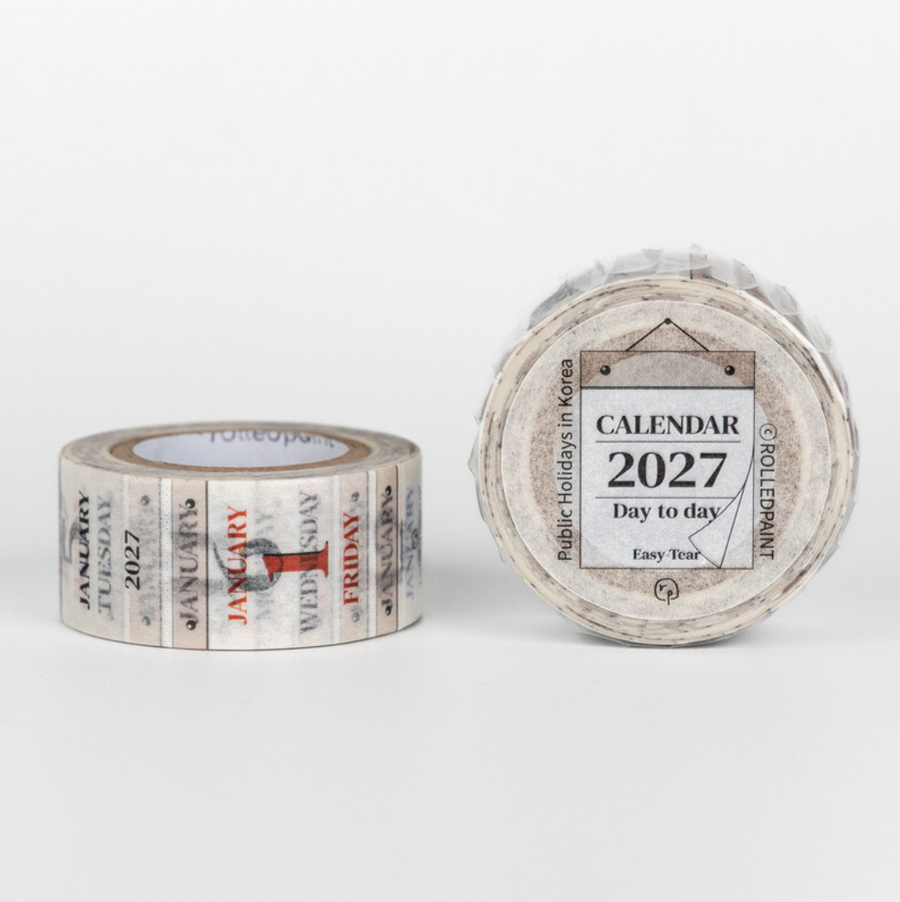 Rolledpaint - 2027 365 Day Calendar - Easy-Tear Washi Tape