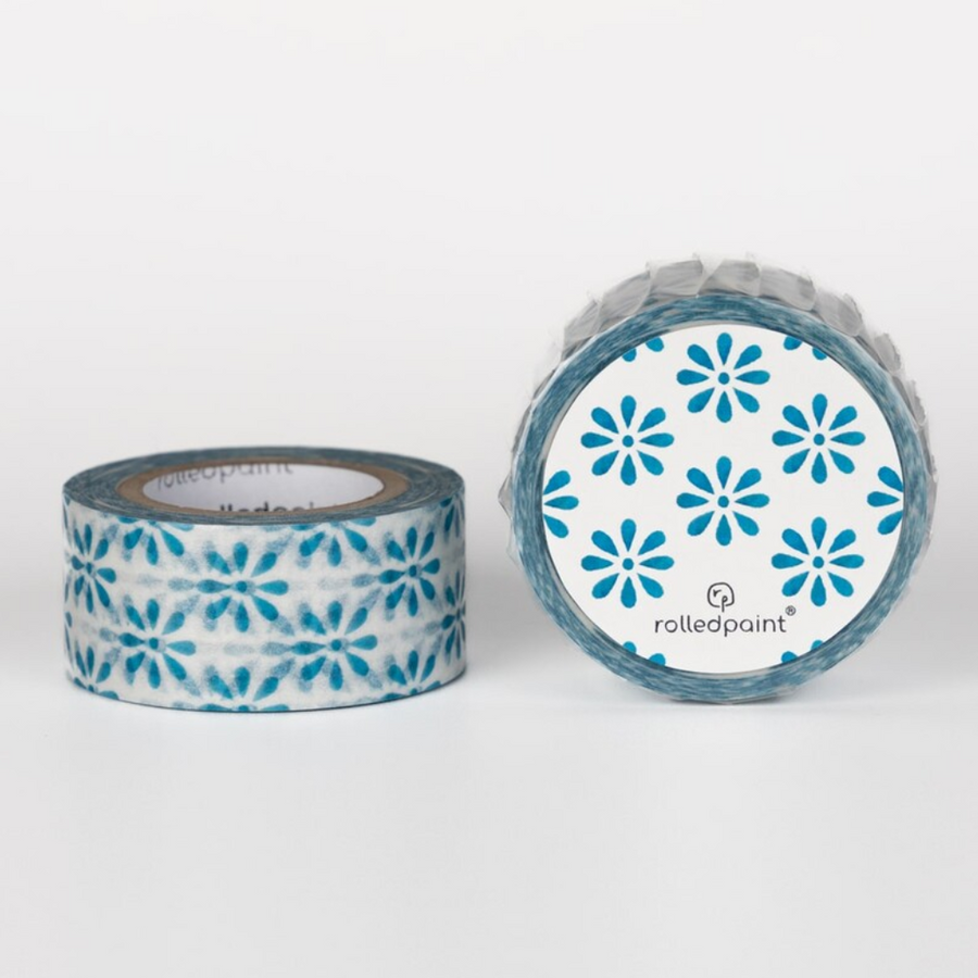 Rolledpaint - Blue Daisy Washi Tape