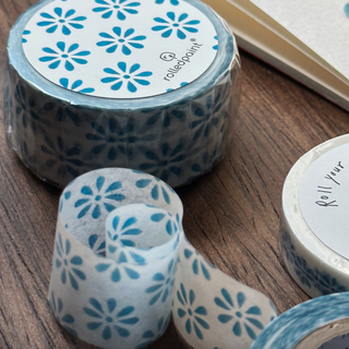 Rolledpaint - Blue Daisy Washi Tape