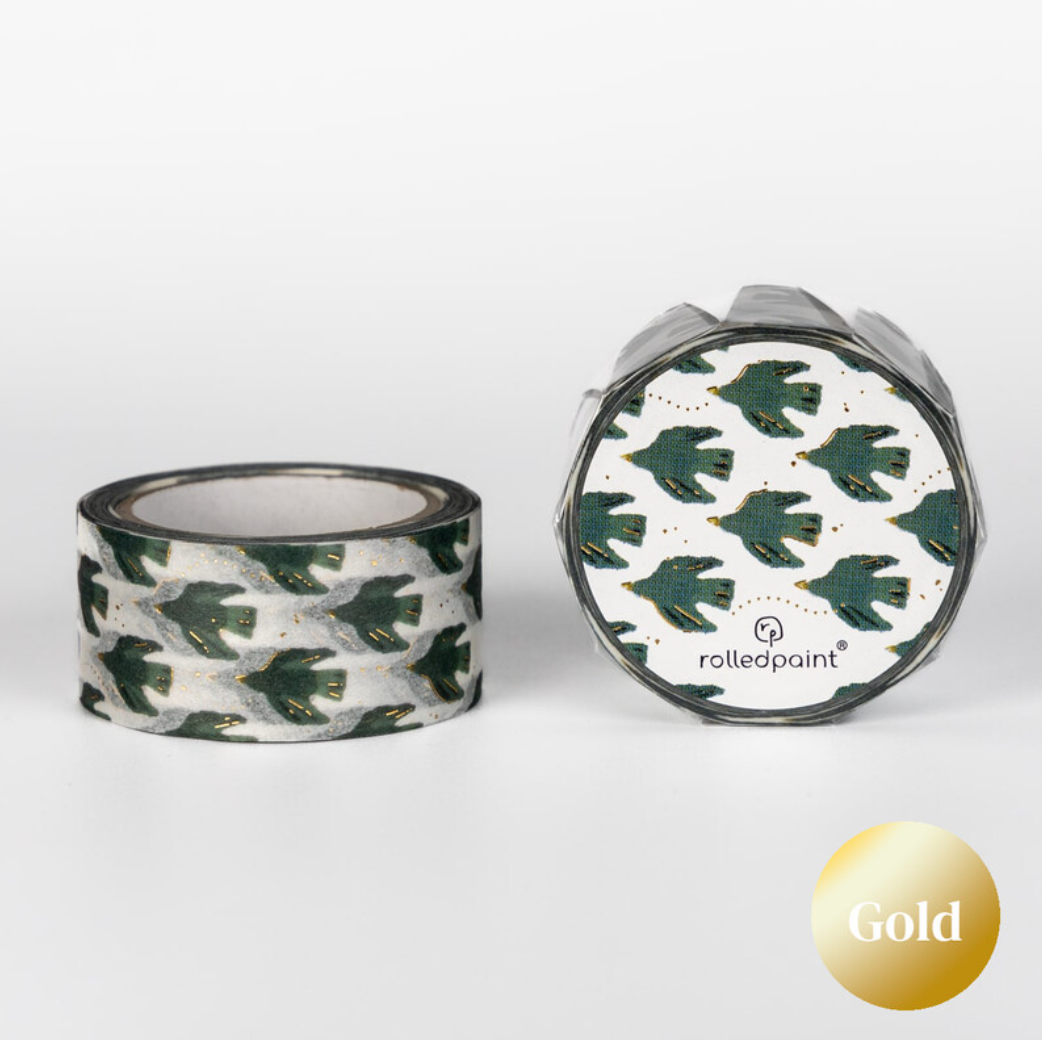 Rolledpaint - Green Bird - Washi Tape
