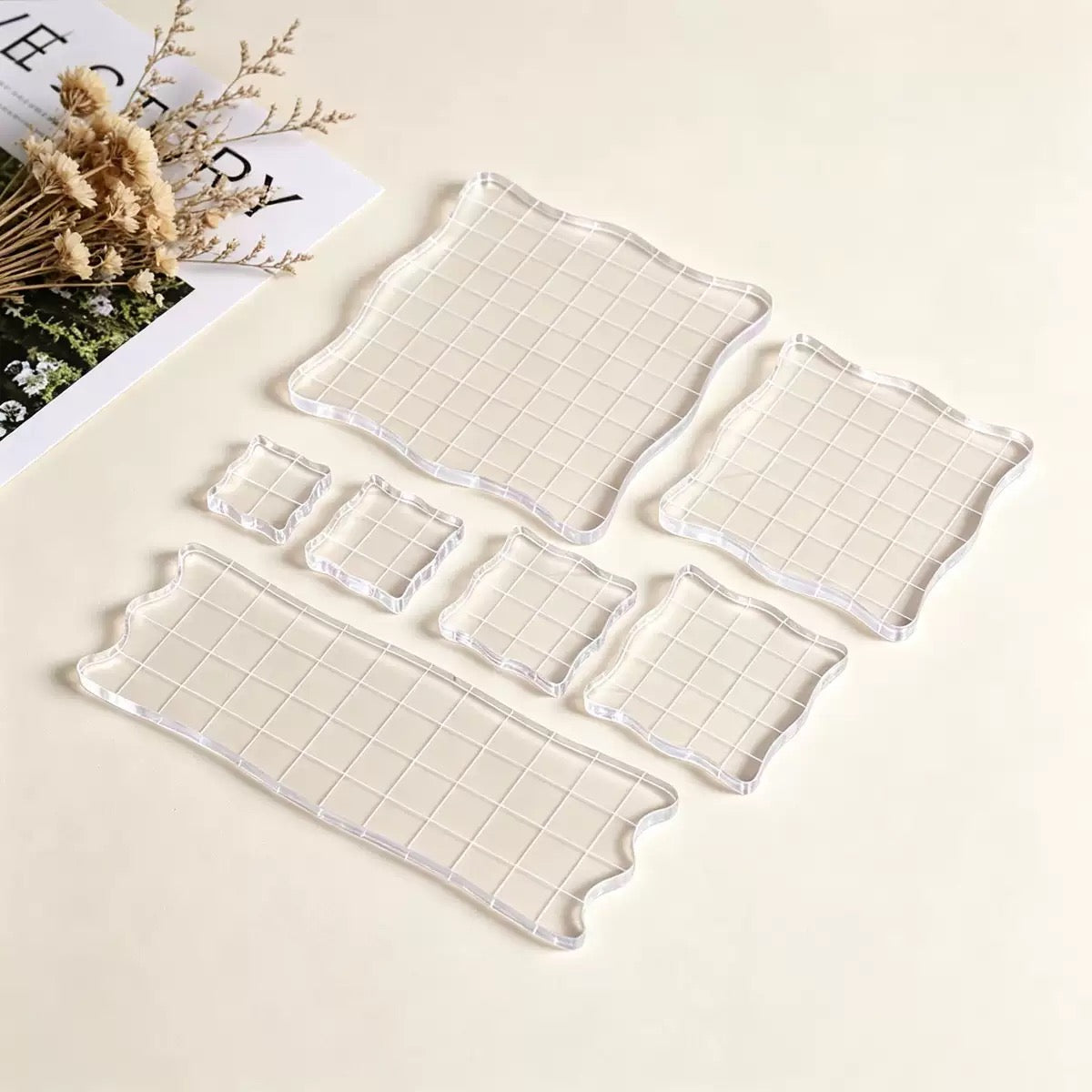 Clear Acrylic Stamp Block - Grid